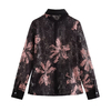 Women's Niche Lace Print Designer Casual Long Sleeve Shirt