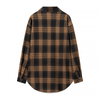 Women's Retro Plaid Long Sleeve Shirt Loose Casual Single Breasted Shirt