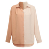 Women's Round Collar Patchwork Casual Long Sleeve Shirt