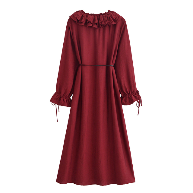 Women's New Fall And Winter Street Fashion Stacked with Belt Dresses