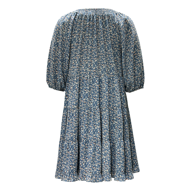 Women's V-neck Lantern Sleeve Floral Dress