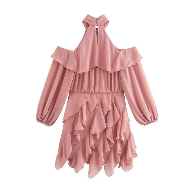 Winter New Female European And American Style Fashion Sexy Stacked Decoration Strapless Mini Dresses