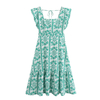 Europe And The United States Wind Spring Women's New Ethnic Wind Printing Ruffled Small Fresh Dresses