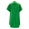 Solid Green Collared Dress | Women's Lightweight Short Sleeve Loose Summer Dress