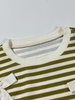 Spring Summer Green and White Striped Dress | Women's Round Neck Long Sleeve Loose Casual Dress