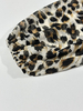 Casual Leopard Shirt - Round Neck Lantern Long Sleeve Women's Blouse