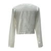 Classic White Top - Round Neck Long Sleeve with Cross Knot Waist Detail