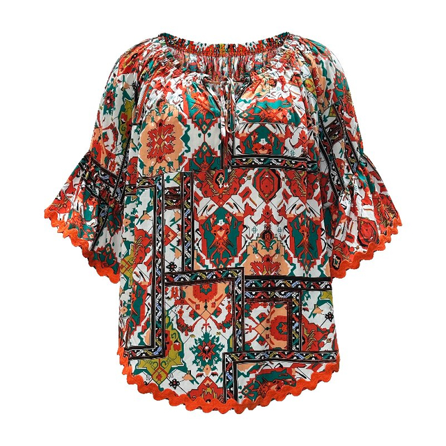 Boho Printed Blouse | Women's Summer Beach Resort Top