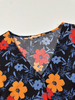 Printed V-Neck Top | Women's Short Sleeve Floral Casual Vacation Shirt