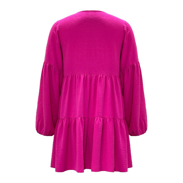 Rose Red Loose Dress | Women's Long Sleeve Spring Chic Casual Dress