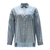 White Striped Blue Shirt | Everyday Button Down Shirt Women's Classic Long Sleeve Office Blouse