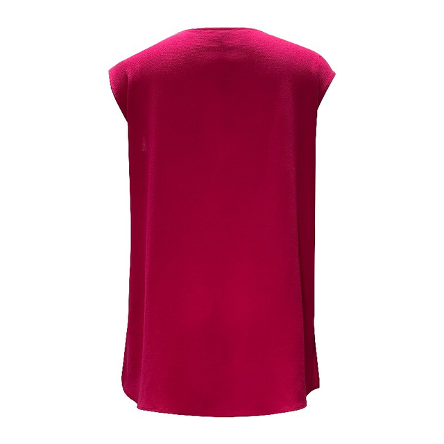 Rose Red Sleeveless Dress | Women's New Chic Round Neck Elegant Summer Casual Dress