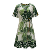 Women Summer Printed Beach V-neck Short Sleeve Dress