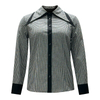 Black and White Checkered Shirt | Women's Slim-Fit Long Sleeve Fashion Blouse