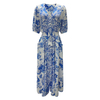 Summer Maxi Dress - Short Sleeve Floral Print for Women