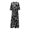 Printed Black Maxi Dress | Women's Elegant Summer Dress