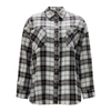 Black and White Plaid Shirt | Women's Vintage Loose Casual Long Sleeve Top