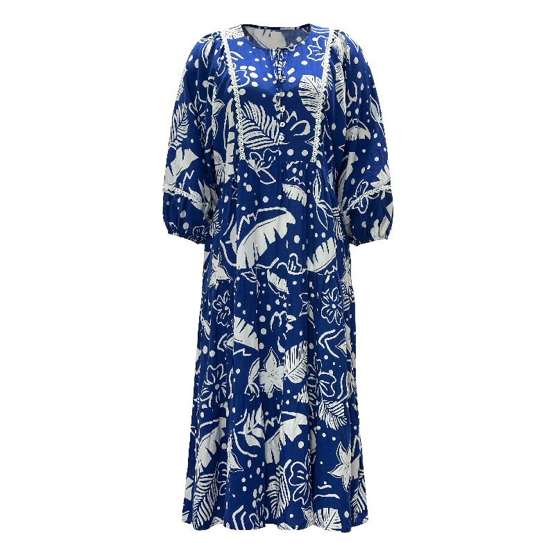 Printed Boho Maxi Dress | Women's Lightweight Short Sleeve Vacation Resort Dress