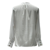 Ruffle Detail White Shirt | Women's Lightweight Round Neck Long Sleeve Blouse