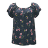 Printed Black Top | Women's Short Sleeve Casual Summer Blouse
