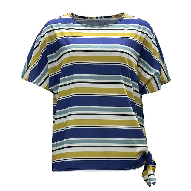 Striped Short Sleeve T-Shirt | Women's Lightweight Round Neck Summer Casual Shirt