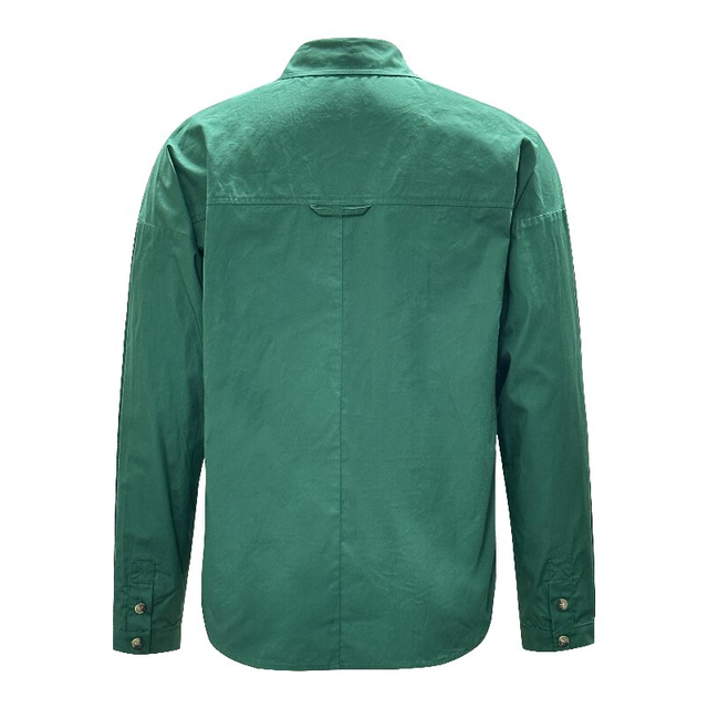 Red Floral Green Shirt | Women's Long Sleeve Cotton Casual Office Blouse