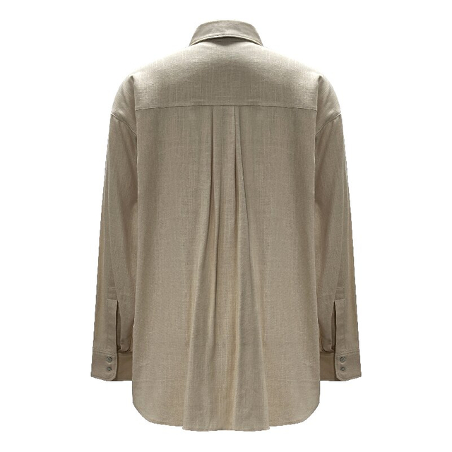 Classic Solid Button Down Shirt | Women's Long Sleeve Loose Minimalist Office Blouse