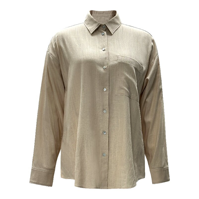 Classic Solid Button Down Shirt | Women's Long Sleeve Loose Minimalist Office Blouse