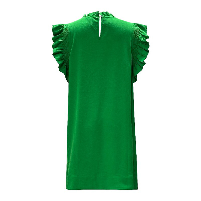 Green Sleeveless Ruffle Dress | Women's Lightweight Summer Chic Elegant Dress