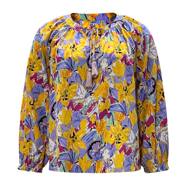 Printed Loose Blouse | Women's French Style Everyday Shirt Travel Comfortable Blouse