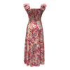 Printed Ruffled Spaghetti Strap Dress | Women's Slimming Summer Vacation Bright Dress