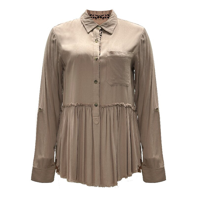 Pleated Collared Loose Dress | Women's Lightweight Short Sleeve Solid Summer Casual Dress