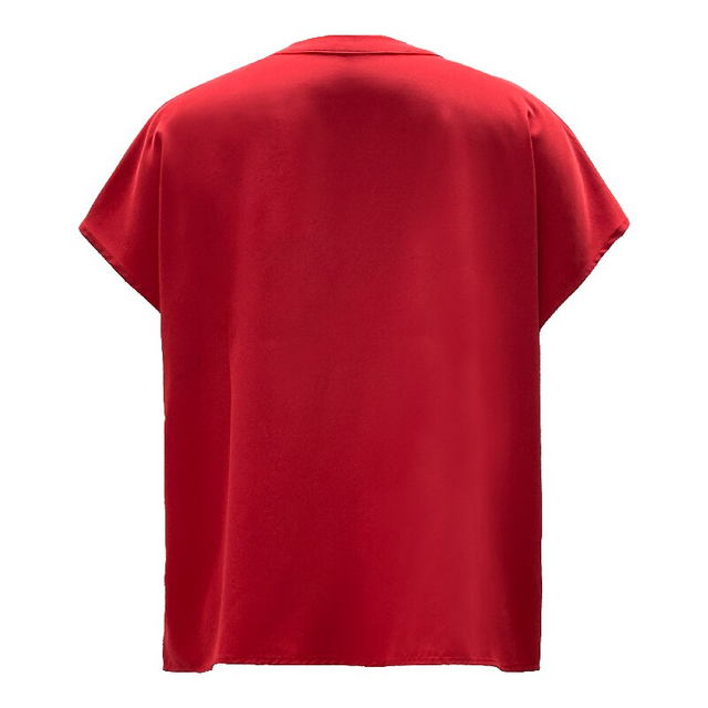 V-Neck Patchwork Blouse | Women's Short Sleeve Summer Chic Casual Top