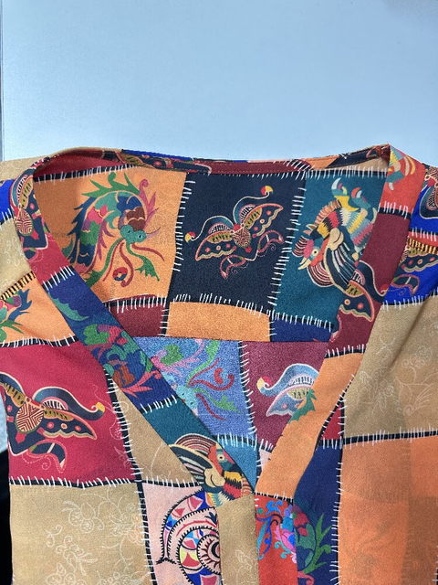 ladies summer short sleeve eye-catch printed plaid patchwork boho tropical dress