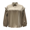 Cotton Ruffle Blouse | Women's Long Sleeve Daily Office Casual Top