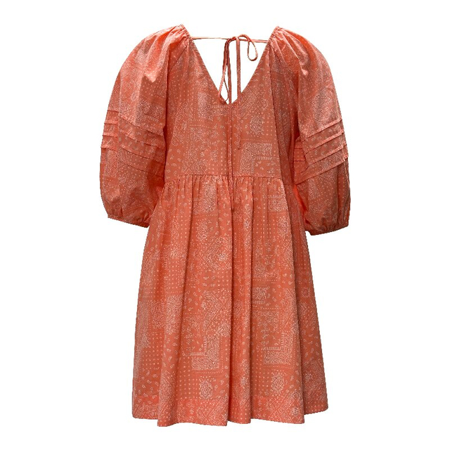 V-Neck Backless Summer Dress - Orange Short Sleeve Lovely Daily Casual Dress