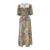 Women Summer Resort Boho Lantern Sleeves Round Neck Maxi Dress 