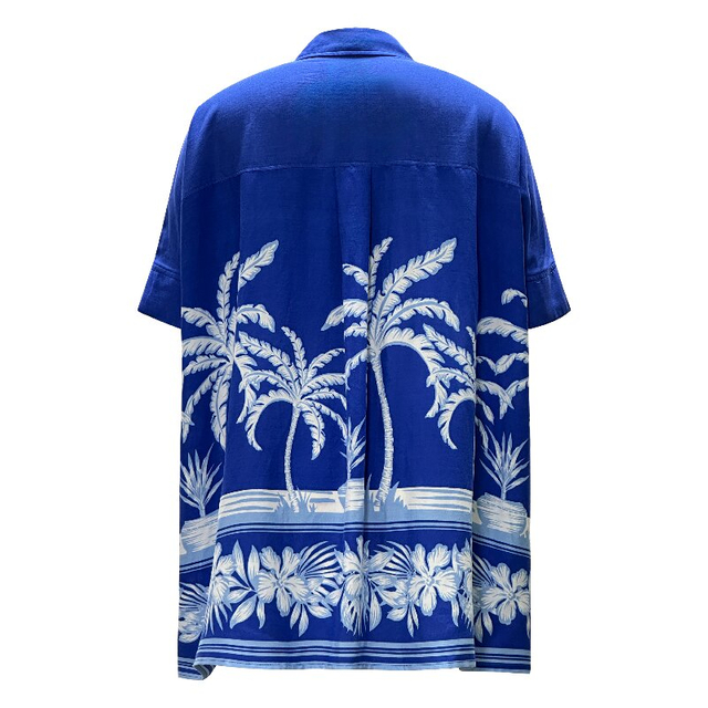 Vacation Shirt Dress - Loose Fit Blue Boho Printed Summer Dress