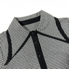 Black and White Checkered Shirt | Women's Slim-Fit Long Sleeve Fashion Blouse