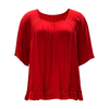Solid Red Short Sleeve Top | Women's Summer Daily Casual Shirt