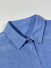 Solid Blue Button Up Shirt | Women's Collared Long Sleeve Office Top