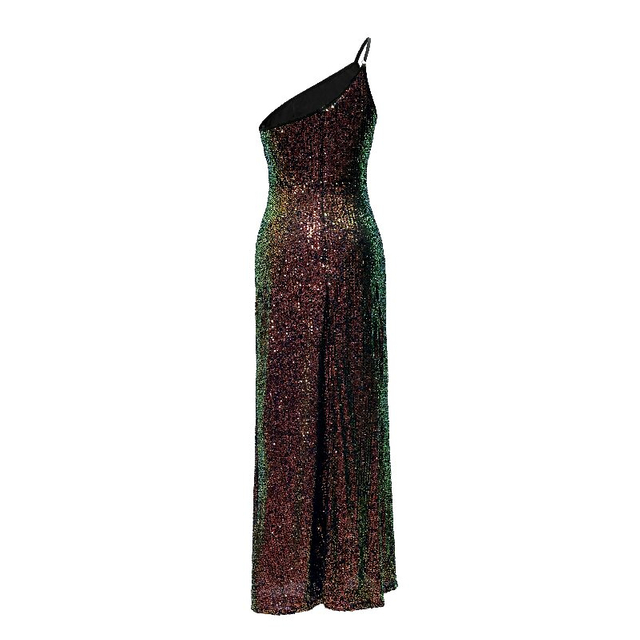 One Shoulder Sequin Dress | Women's Sexy Evening Party Split Gown