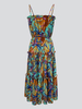 Printed Waist-Cinching Slip Dress | Women's Flowy Summer Beach Vacation Resort Sundress