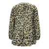 Casual Leopard Shirt - Round Neck Lantern Long Sleeve Women's Blouse