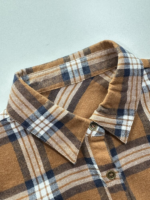 Women's Vintage Plaid Shirt - American Style Long Sleeve Casual Blouse Top